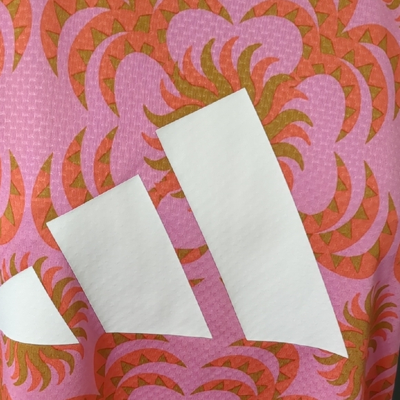 Adidas Pink and Orange Floral Tank Top Loose Fit Style. Size S Fits Size M Too. - Picture 4 of 6